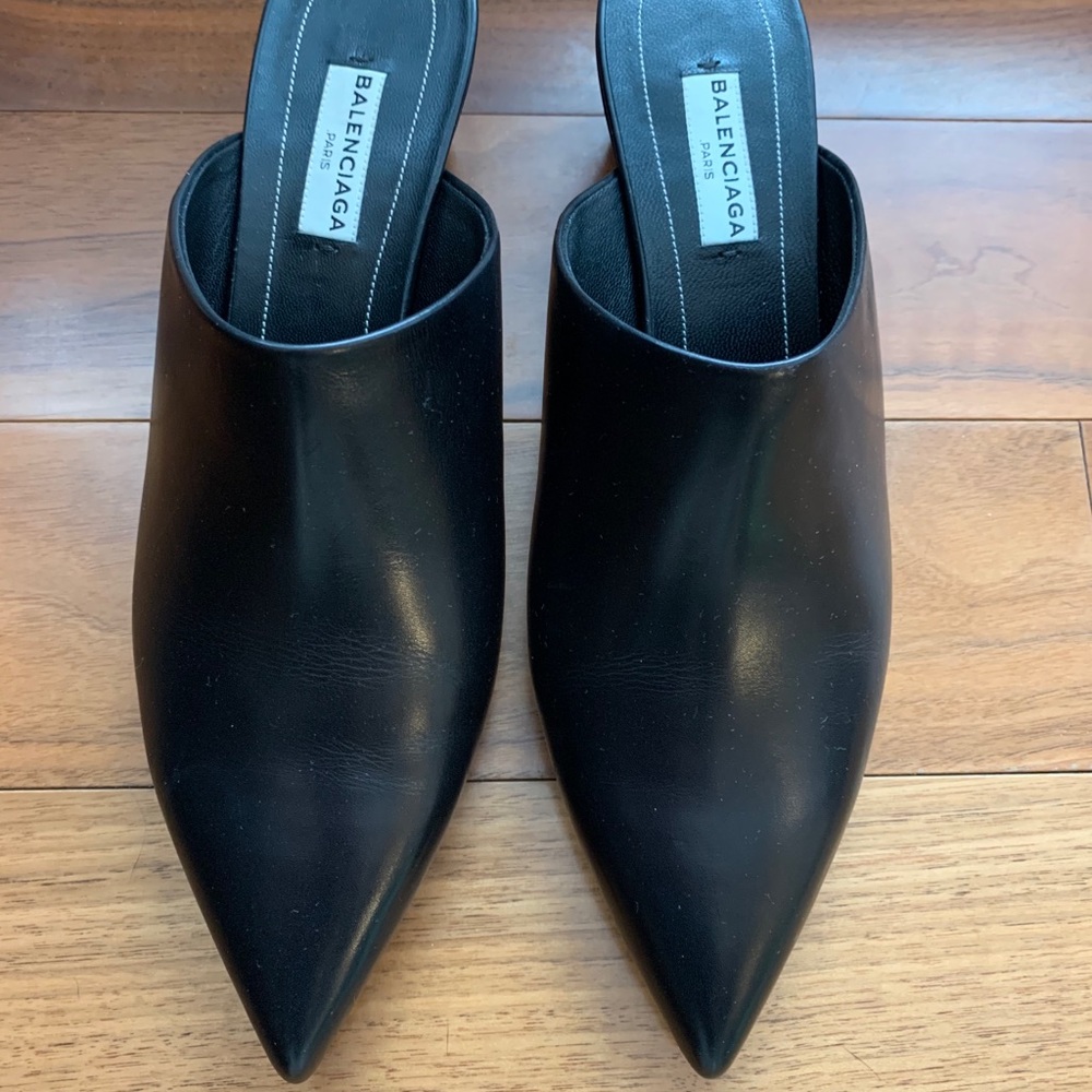 Balenciaga Black Mule with Red Heel